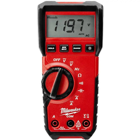 Front view of Digital Multimeter NIST For DIY Pros And Home Tech Nerds Auto Range True RMS 600V CAT III Safety Quick Readout
