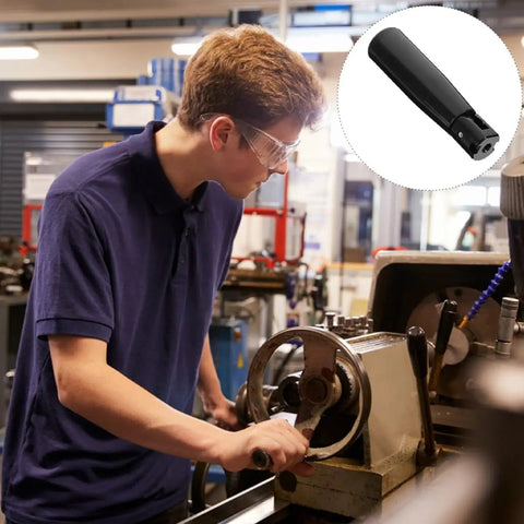 Black Foldable Crank Handle With Rotating Ergonomic Grip M6 Screw Base For Lathe Drill Press Machine Tools Serious Torque Control Knuckle Saving Build Straightforward Install Hella Comfortable Grip Daily Workhorse Tool