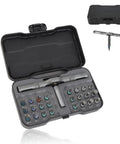 24 In 1 Magnetic Ratchet Screwdriver Set With Case And Detachable T Handle, Mini Precision Bit Kit in open case