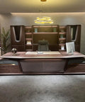 Level Up Your Home Office Game With This Heavy Duty Black Walnut Boss Desk Featuring A Spacious Surface And Rock Steady Build.