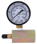 SharkBite 3/4-in pressure test kit with brass push-to-connect fitting and MILJOCO gauge (0-100 psi) for PEX, copper.