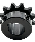 Type B Roller Chain Sprocket For ANSI 35 Chain, 12 Teeth, 5 Eighth Inch Bore, heavy-duty 1045 steel with antirust finish, side view