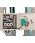 Inside view of the control panel of a Heavy Duty 10 Horsepower 3 Phase Cyclone Dust Collector With 4029 CFM Suction.