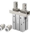 Three Quarter Inch Bore Pneumatic Parallel Gripper Claw With Magnetic Quick Grip Mini Air Cylinder Finger Gripper For Precise Component Handling