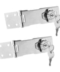 Keyed Alike 4 Inch Hasp Locks 2 Pack With Twist Knob Key Locking Hasp Stainless Steel Cabinet And Door Catch Lock For Home Office Use