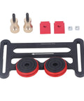 Rock Solid Double Wheel Bearing Locator Boards For Table Saw Featuring Grippy Rubber Rollers And Precision Sliding Plates for precise wood feeding.