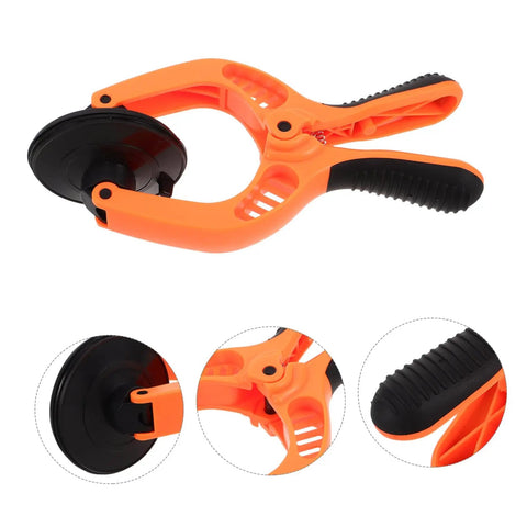 Phone Screen Repair Kit With Suction Cup Pliers For Quick Screen Opening, shown with close-up of grip and suction detail
