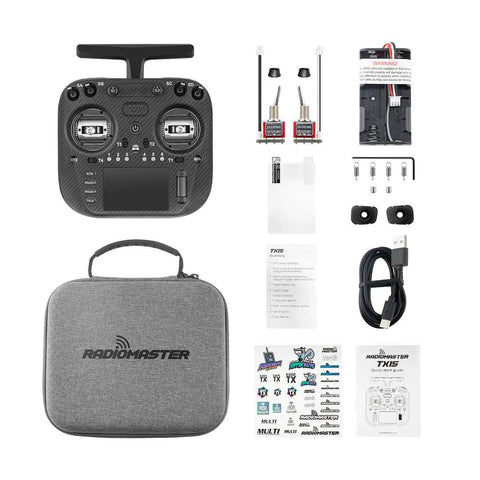 TX15 Max V5.0 ELRS 16 Channel 2.4G Hall Gimbals Remote Control Transmitter For RC Drones with accessories and case