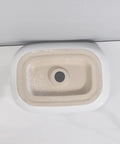 USZWBY Vessel Sinks Bathroom Simple Ceramic White Above Counter Wash Basin Rectangular Modern Art Bathroom Bowl Sink from above view.