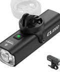 Ultra Bright Rechargeable Bike Light CL1000 for Night Rides, front and side view with mount and USB-C port visible