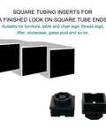 Adjustable Leveling Feet Kit For 2 By 2 Inch Square Tubes And Desk Legs Furniture Glide Levelers 4 Sets showing square tube inserts