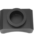 Top view of Beefy Billet Aluminum Axle Saddle Lifting Adapter for Hydraulic Jacks, black 6061 T6 construction.