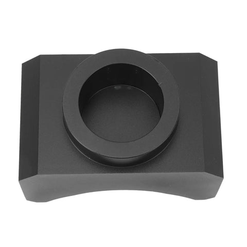 Top view of Beefy Billet Aluminum Axle Saddle Lifting Adapter for Hydraulic Jacks, black 6061 T6 construction.