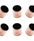 6 Piece Heavy Duty Bronze Sintered Sleeve Bearings 25mm Bore 28mm OD 30mm Length Oilless Bushings for Machines in display.
