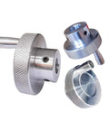 Boss Grade Aluminum Alloy Manual Positioning Handwheel With Killer Knurled Grip For Stepper Motor Cnc and Diy Projects Built Tough, showcasing a set of aluminum handwheels.