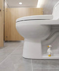 Total Bath Refresh With These Straight Up Cute Ceramic Duck Toilet Bolt Caps Set Of Two Standing Screw Covers Featuring Easy Peasy Setup And Real Deal Rust Protection, ceramic duck toilet bolt cap next to white toilet.