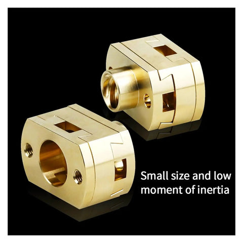 Smooth Upgrade For Your 3D Printer With These 2PC T8x8mm Oldham Couplings And Nuts For Ender3 Cr10 Z Axis Screws, brass couplers shown with small size