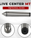 MT2 Carbide Tipped Dead Center 60 Degree Lathe Center For Precision Machining, durable alloy steel, detailed view
