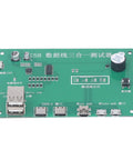 3 In 1 Cable Tester Module With Type C, Mini USB, And Micro USB Ports, PCB Material showing LED alarm and ports