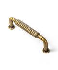 Antique Brass Cabinet Pulls Set, Solid Zinc Alloy Drawer Handles, Old School Retro Tapered Style Kitchen Hardware