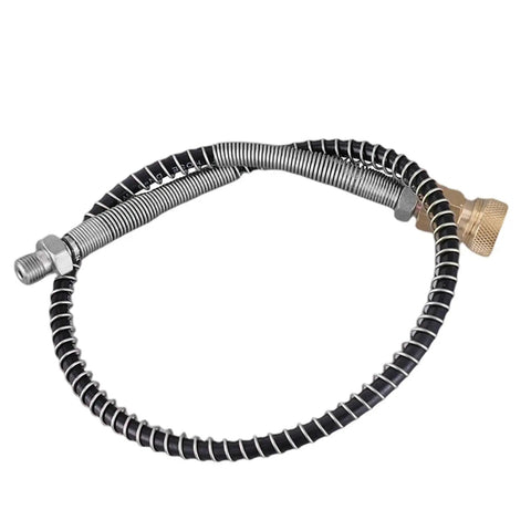 Heavy Duty Compressor Air Hose 4500 PSI Flexible Inflation Tube 19 Inch Length with steel brass connector and spring guard.