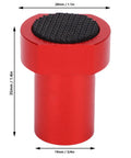 Red aluminum Three Quarter Inch Bench Dog Positioning Clamp Tool Set With Two Bases, non-slip pad detail, 3/4 inch size.