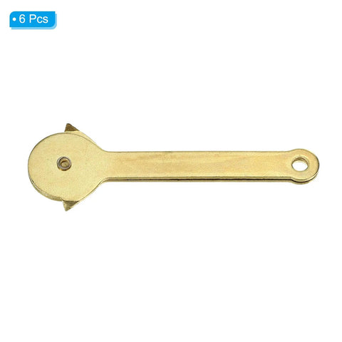 Gold Metal Lid Stay Hinge 2.7x0.3 Inches Six Pack Durable Rust Resistant Lid Support Hinge for Cabinets shown in package