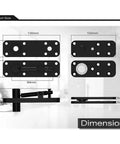 Beefy Heavy Duty Stainless Steel Hidden Door Pivot Hinge System for Wooden Doors 360 Degree Rotation Invisible Door Hinges Set Black Finish 1 Pack shown with dimensions and parts in black finish.