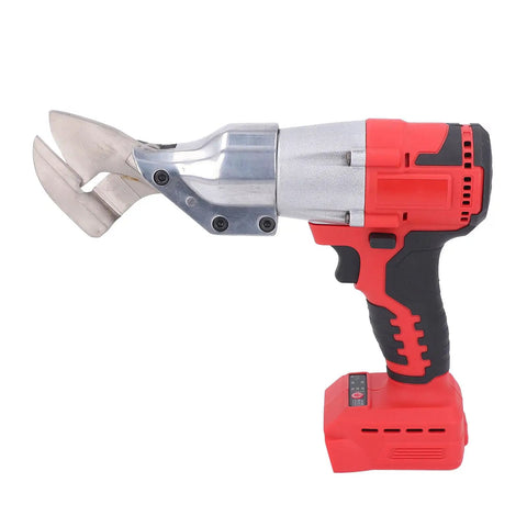 Bewinner 800W Cordless Metal Shears With Brushless Motor side view, featuring sharp metal blades and ergonomic grip.