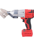 YDuupxe Brushless Cordless Metal Shears 800W 18V Electric Sheet Metal Cutter Variable Speed 1500 To 2200 Rpm side view with metal cutting blades.