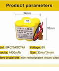 40 Pack 6V 4400mAh BR-2/3AGCT4A Non-Rechargeable Lithium Battery With Brown Plug, dimensions 33mm x 34mm, for CNC systems.