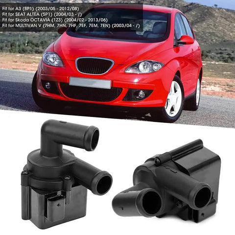 Electric Auxiliary Water Pump For Engine Coolant Circulation. Premium Cooling System Replacement Compatible With Audi A3, Q5, A6, TT 2003-2014 And Volkswagen Models 5N0965561 Oe Number Verify Fitment Before Ordering