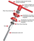 Bike Headset Press In Tool and Bottom Bracket Install Tool with Wrench T Handle Anti Slip Universal Bearing Installer, parts labeled