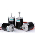 Beefy Torque DC Gear Motor 12V 24V With Adjustable Reversing RPM 3500 Or 7000, Worm Gear Drive For Robotics Automation, black cylindrical motor