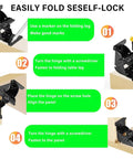 Step-by-step installation guide for Built Like A Tank Black Foldable Furniture Brackets Self Locking Hinges on wood.