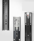 Heavy Duty Silent Drawer Slide Rails Stainless Steel Buffer Damping Cabinet Three Section Ball Bearing Track Two Pieces 500mm 20 Inch Soft Close Hardware For Cabinets And Drawers, close-up view of slide mechanisms