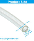 Heavy Duty PU Pneumatic Tubing for Air Compressors 8mm by 5mm Clear Polyurethane Air Hose 32.8ft product size view