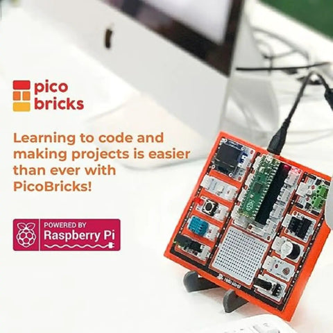 Raspberry Pi Pico W Starter Kit With 12 Detachable Sensors And A 234 Page Learning Guide For Beginners Learn To Code Hands On DIY Electronics Kit For Fun Prototyping, orange board