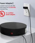 Remote Controlled Motorized Turntable For Photography And Display 360 Degree Spinning Platform plugged into power outlet