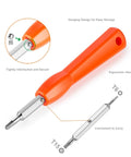 Double Ended T6 T15 Screwdriver Tool For Video Doorbell Replacement Battery Change And WiFi Password Reset Magnetic Precision Bits with ergonomic orange handle, shown with T6 and T15 bits highlighted.