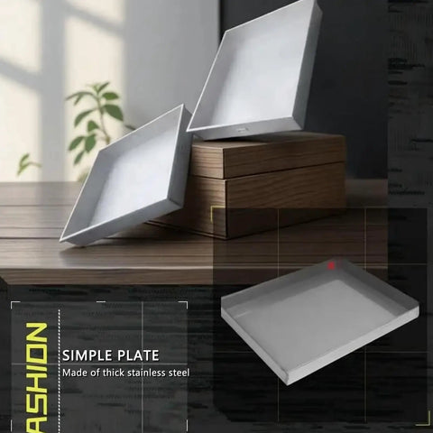 Hella Sturdy 304 Stainless Steel Drip Pan For AC Unit And Water Heater Condensate Catcher shown on wooden table.