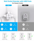 Comparison of Compact 8 In 1 Wall Outlet Extender With Usb Charging Ports For Travel Cruise Ships And Road Trips Heavy Duty Power Strip Adapter.