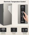 No Brainer 14 Cu Ft Upright Freezer Convertible Fridge With Smart Digital Controls showing electronic temperature control panel.