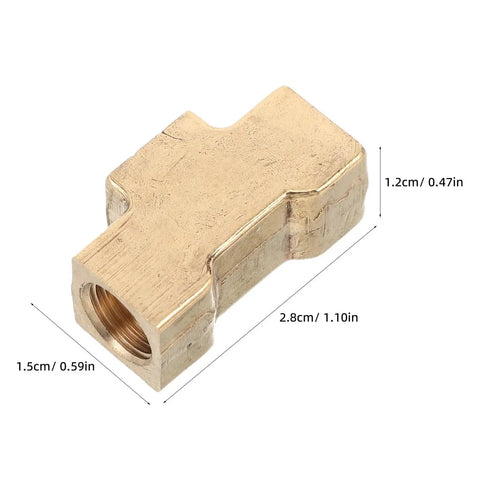 Brass Pneumatic Tee Fittings Block Shape Set 4 Pieces Pro Grade With Precision Threads Copper Connectors for tight installations