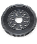 48 Pitch 87T Spur Gear For RC Cars 1 By 12 And 1 By 10 Scale Upgrade, nylon gear with circular holes, top view