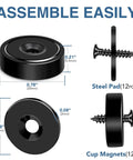 Powerful 40 Lb Neodymium Round Cup Magnets With Countersunk Holes For Wall Mounting Includes Screws, 12 Pack overview