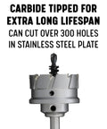 Carbide Tipped Hole Cutter Four And One Sixteenth Inch Diameter With One Inch Depth Of Cut For Fast Heavy Duty Drilling