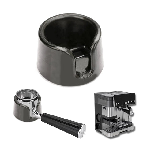 Precision Fit Anti Slip Tamper Base For Espresso Machines ES601 ES701 Portafilter Stand Cafe Luxe Black showcasing stability