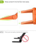48 Inch Wrecking Bar With Dual Tines, Heavy Duty Pallet Buster With Steel Handle For Fast Deck Removal, Nails, Drywall, Flooring, And Siding Demolition, Renovation And Construction Made Easy, sharp corner tine detail