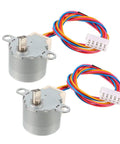 Two Pack 24BYJ48 DC 12V Stepper Motor with Micro Reducer, Four Phase Five Wire, Compact 24x19mm Size 5x8.5mm Shaft for DIY Projects